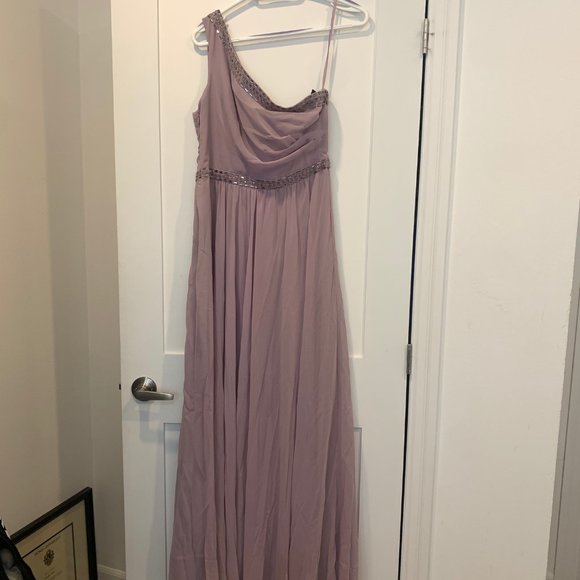 Never Been Worn BCBG One-Sleeve Long Dress in Lilac Mauve (tags still on) - Picture 2 of 4